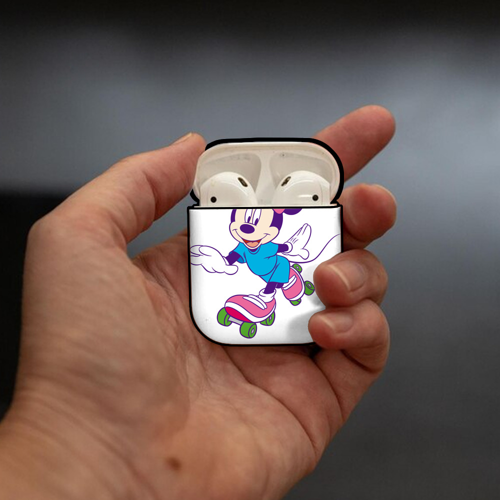 ミッキーマウス Mickey Mouse AirPods 第2世代保護ケース ハードシェル ブラック 耐衝撃・防指紋・カラビナ付き