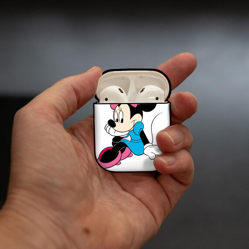ミッキーマウス Mickey Mouse AirPods 第2世代保護ケース ハードシェル ブラック 耐衝撃・防指紋・カラビナ付き