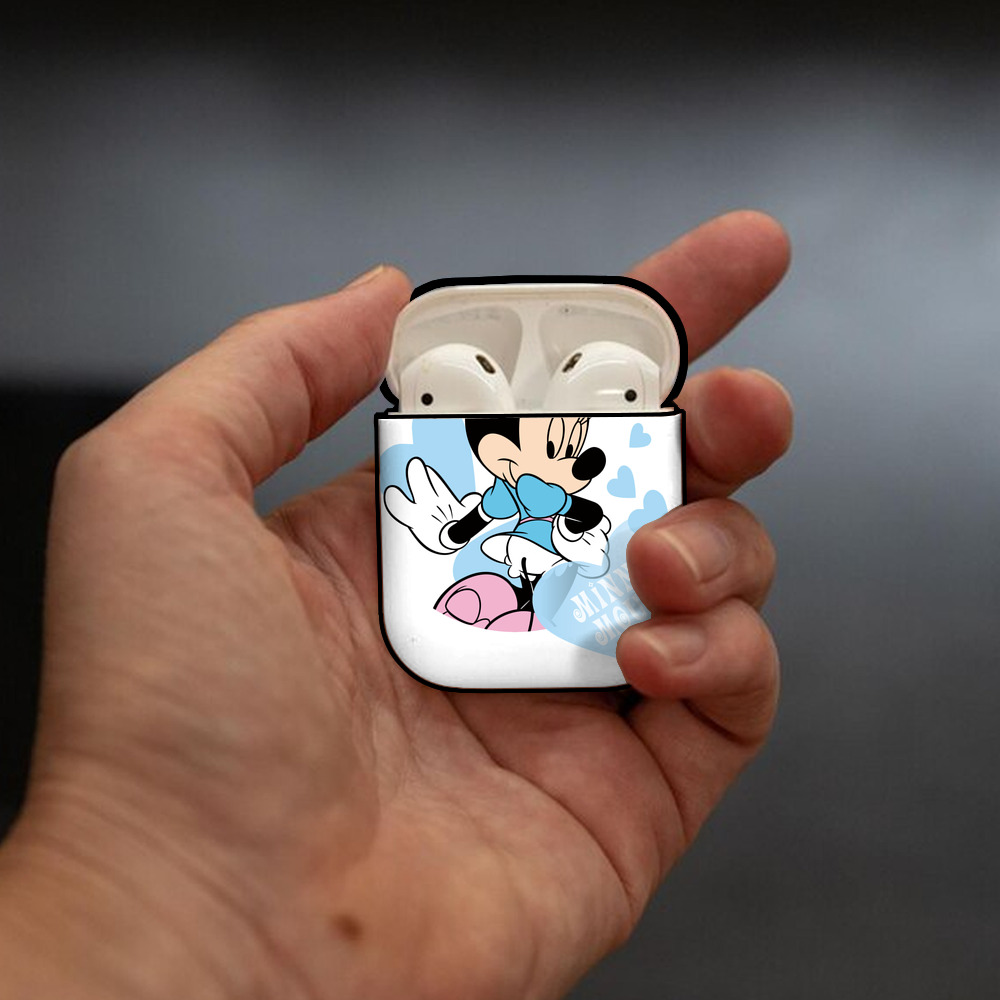 ミッキーマウス Mickey Mouse AirPods 第2世代保護ケース ハードシェル ブラック 耐衝撃・防指紋・カラビナ付き