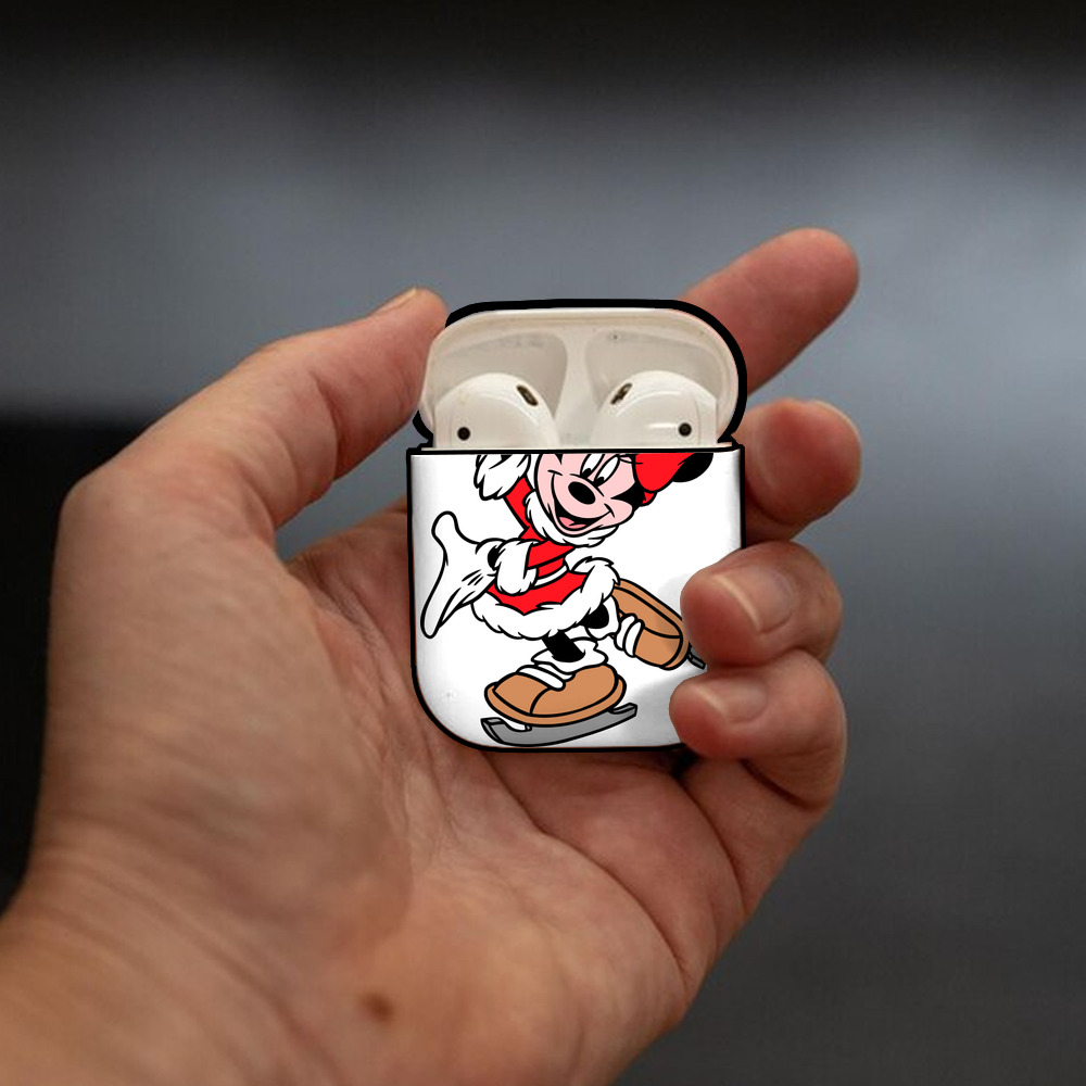 ミッキーマウス Mickey Mouse AirPods 第2世代保護ケース ハードシェル ブラック 耐衝撃・防指紋・カラビナ付き
