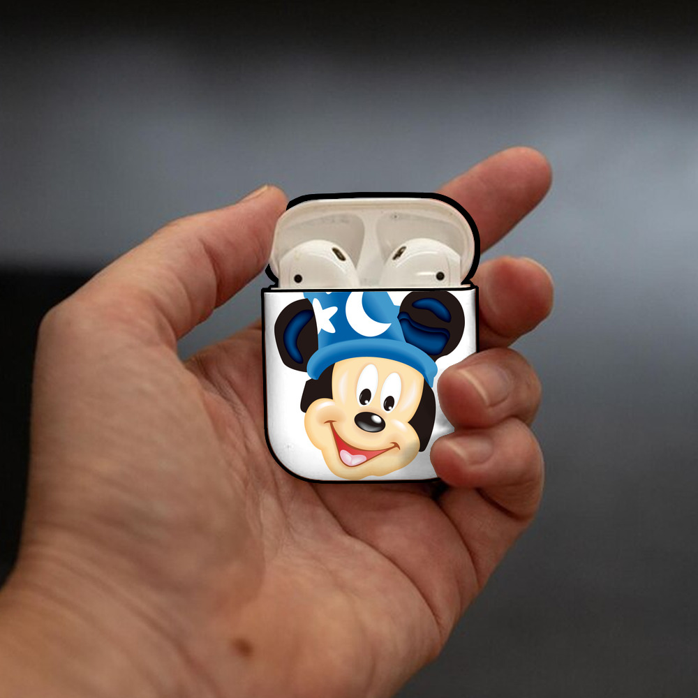 ミッキーマウス Mickey Mouse AirPods 第2世代保護ケース ハードシェル ブラック 耐衝撃・防指紋・カラビナ付き