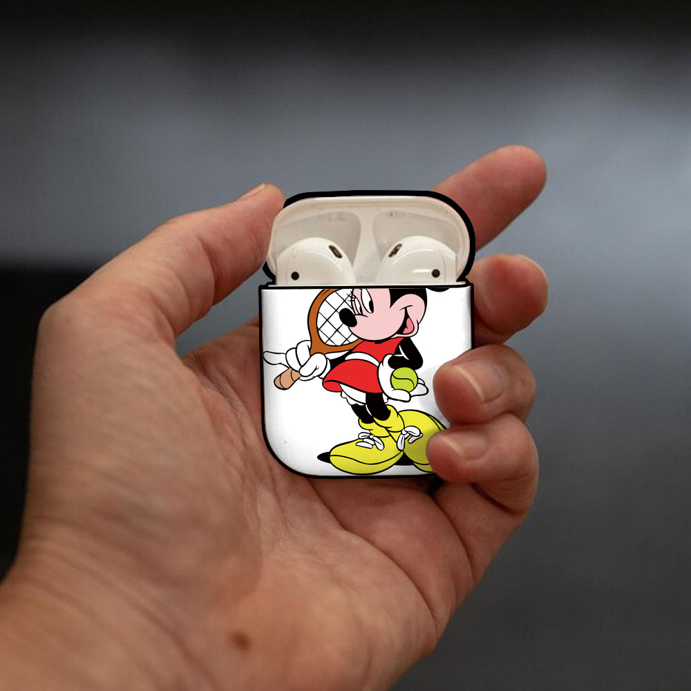 ミッキーマウス Mickey Mouse AirPods 第2世代保護ケース ハードシェル ブラック 耐衝撃・防指紋・カラビナ付き