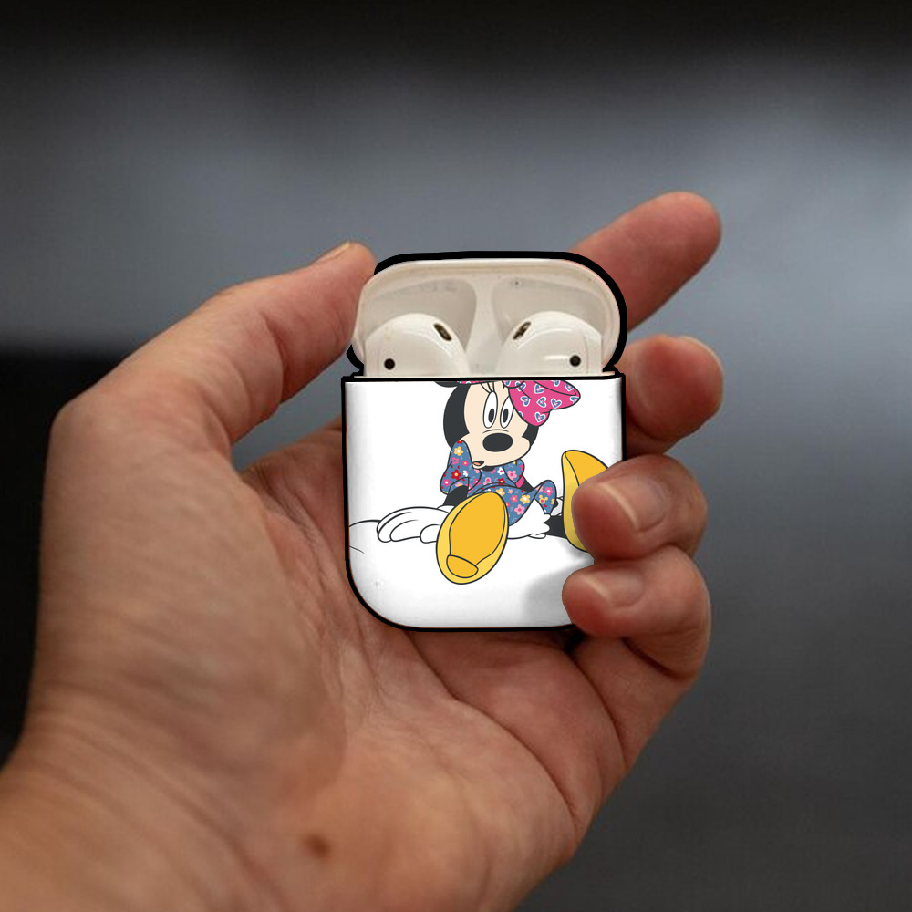 ミッキーマウス Mickey Mouse AirPods 第2世代保護ケース ハードシェル ブラック 耐衝撃・防指紋・カラビナ付き