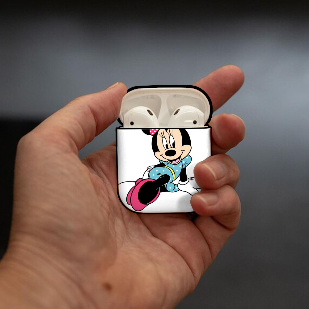 ミッキーマウス Mickey Mouse AirPods 第2世代保護ケース ハードシェル ブラック 耐衝撃・防指紋・カラビナ付き