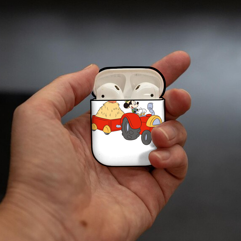ミッキーマウス Mickey Mouse AirPods 第2世代保護ケース ハードシェル ブラック 耐衝撃・防指紋・カラビナ付き