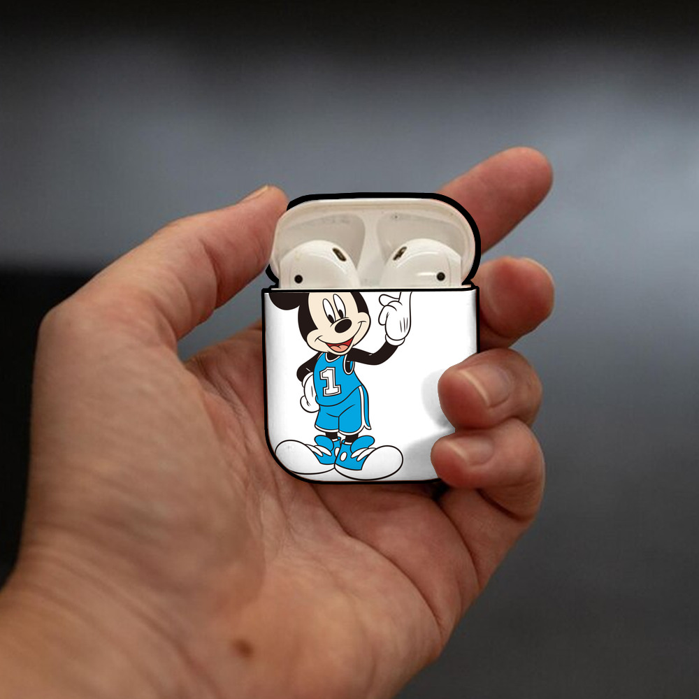 ミッキーマウス Mickey Mouse AirPods 第2世代保護ケース ハードシェル ブラック 耐衝撃・防指紋・カラビナ付き