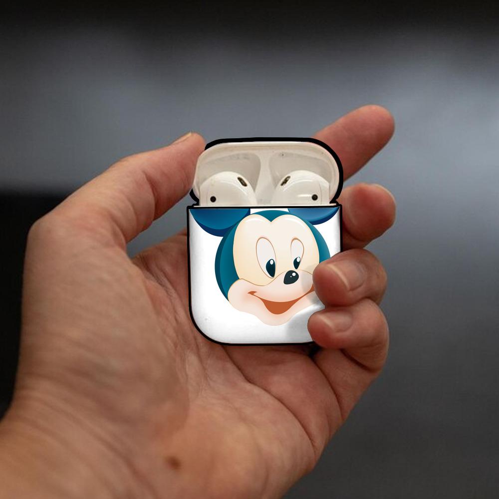 ミッキーマウス Mickey Mouse AirPods 第2世代保護ケース ハードシェル ブラック 耐衝撃・防指紋・カラビナ付き