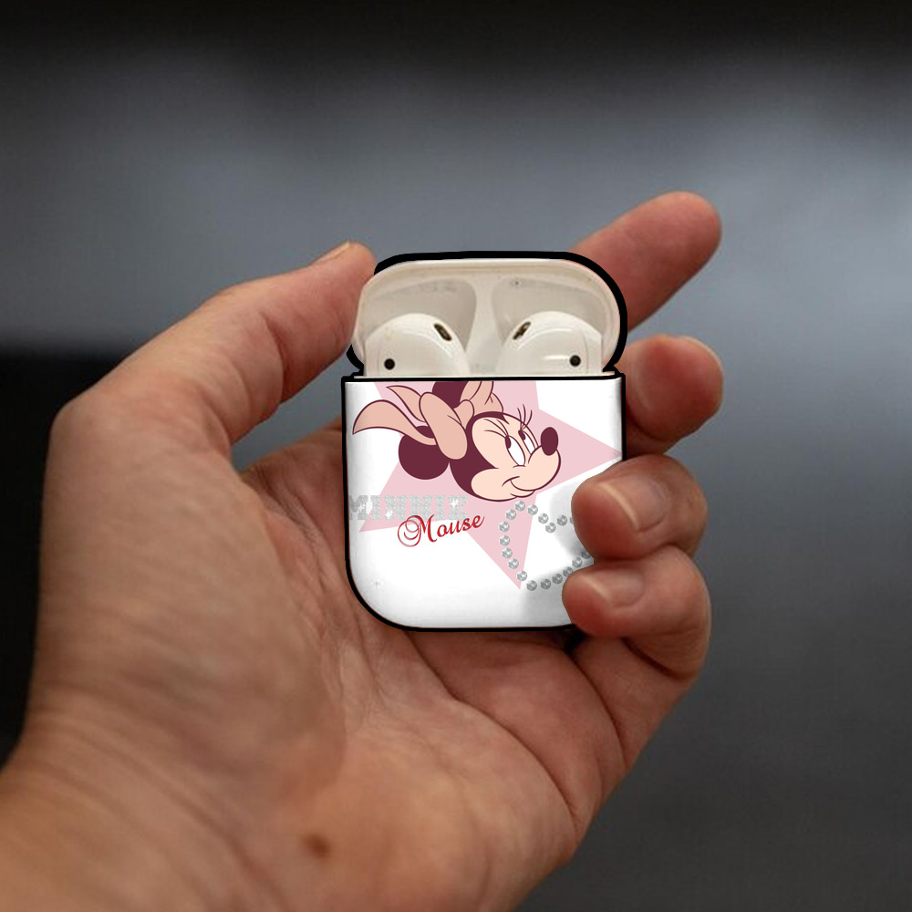 ミッキーマウス Mickey Mouse AirPods 第2世代保護ケース ハードシェル ブラック 耐衝撃・防指紋・カラビナ付き