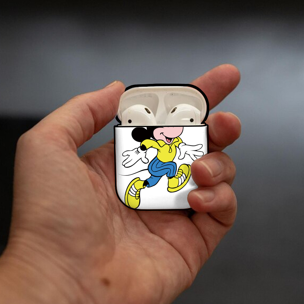 ミッキーマウス Mickey Mouse AirPods 第2世代保護ケース ハードシェル ブラック 耐衝撃・防指紋・カラビナ付き