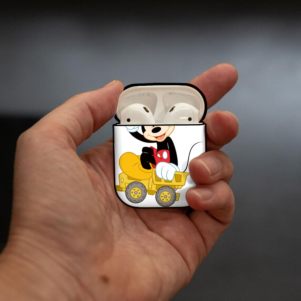 ミッキーマウス Mickey Mouse AirPods 第2世代保護ケース ハードシェル ブラック 耐衝撃・防指紋・カラビナ付き