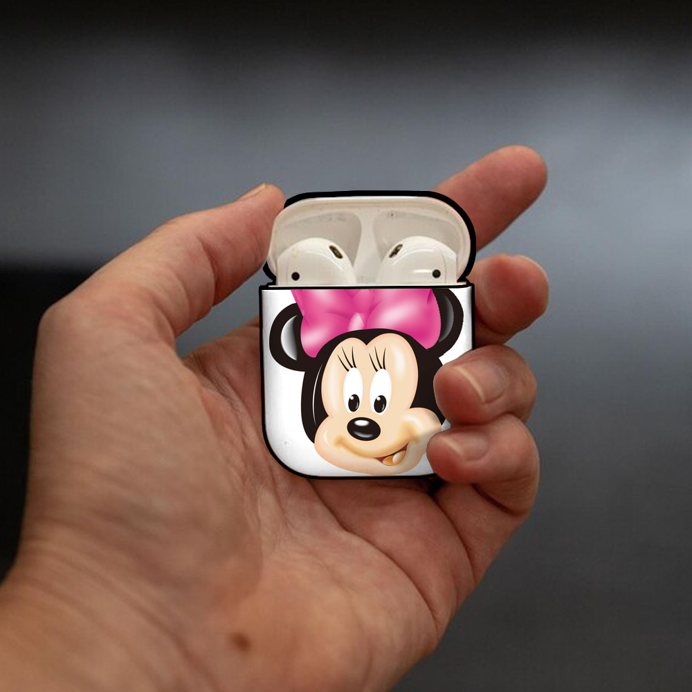 ミッキーマウス Mickey Mouse AirPods 第2世代保護ケース ハードシェル ブラック 耐衝撃・防指紋・カラビナ付き