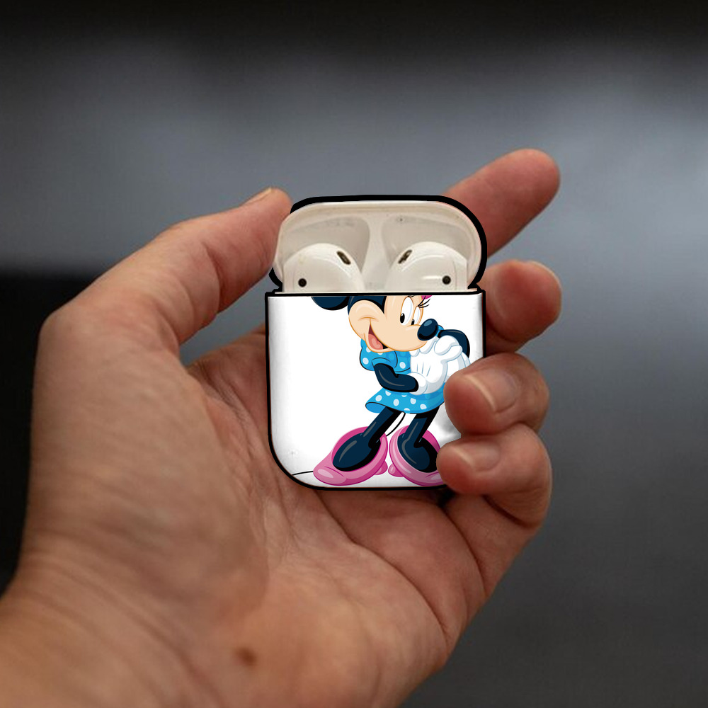 ミッキーマウス Mickey Mouse AirPods 第2世代保護ケース ハードシェル ブラック 耐衝撃・防指紋・カラビナ付き