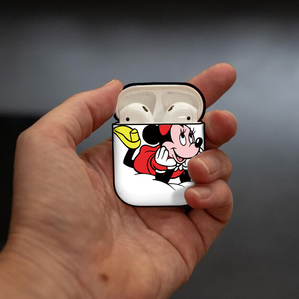 ミッキーマウス Mickey Mouse AirPods 第2世代保護ケース ハードシェル ブラック 耐衝撃・防指紋・カラビナ付き