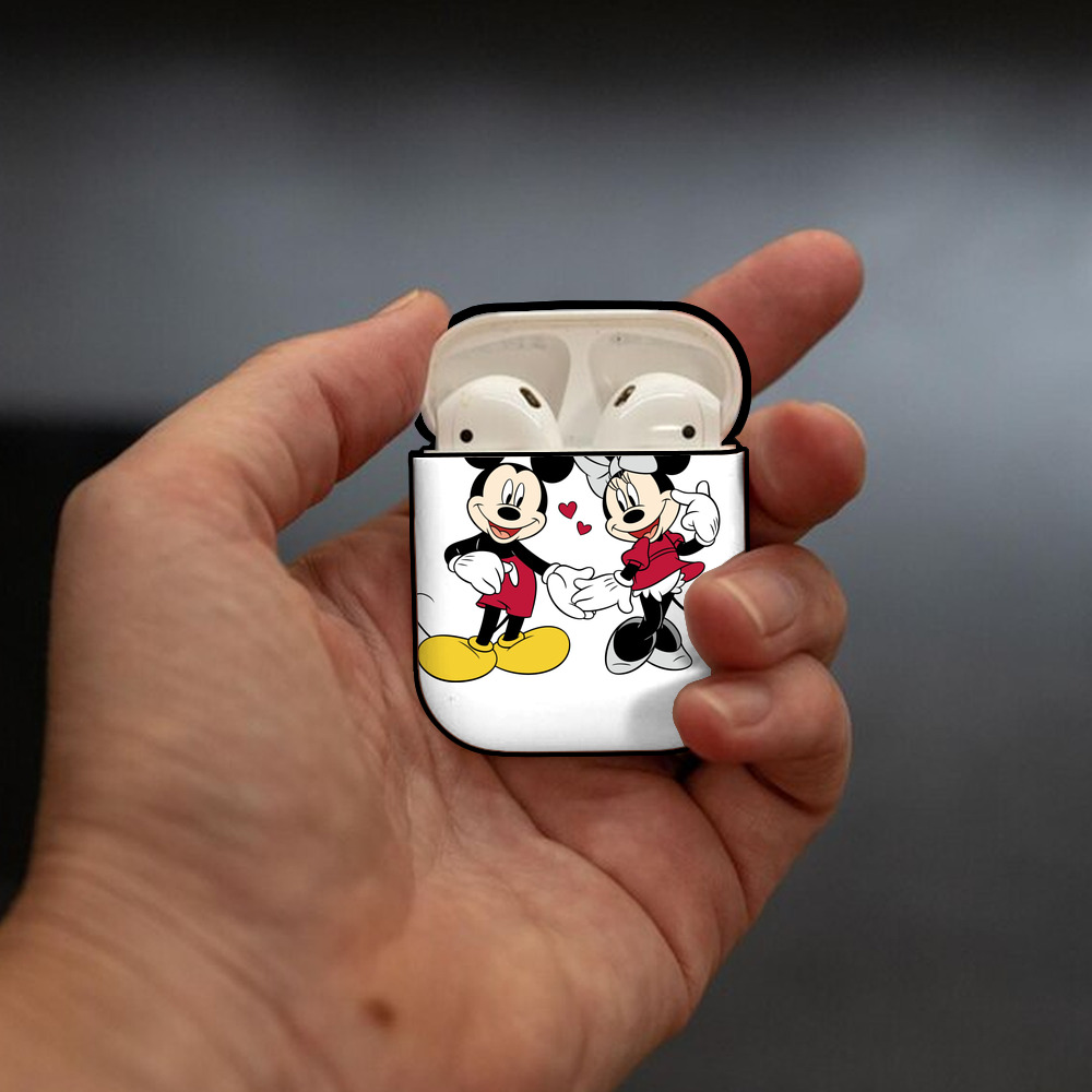 ミッキーマウス Mickey Mouse AirPods 第2世代保護ケース ハードシェル ブラック 耐衝撃・防指紋・カラビナ付き