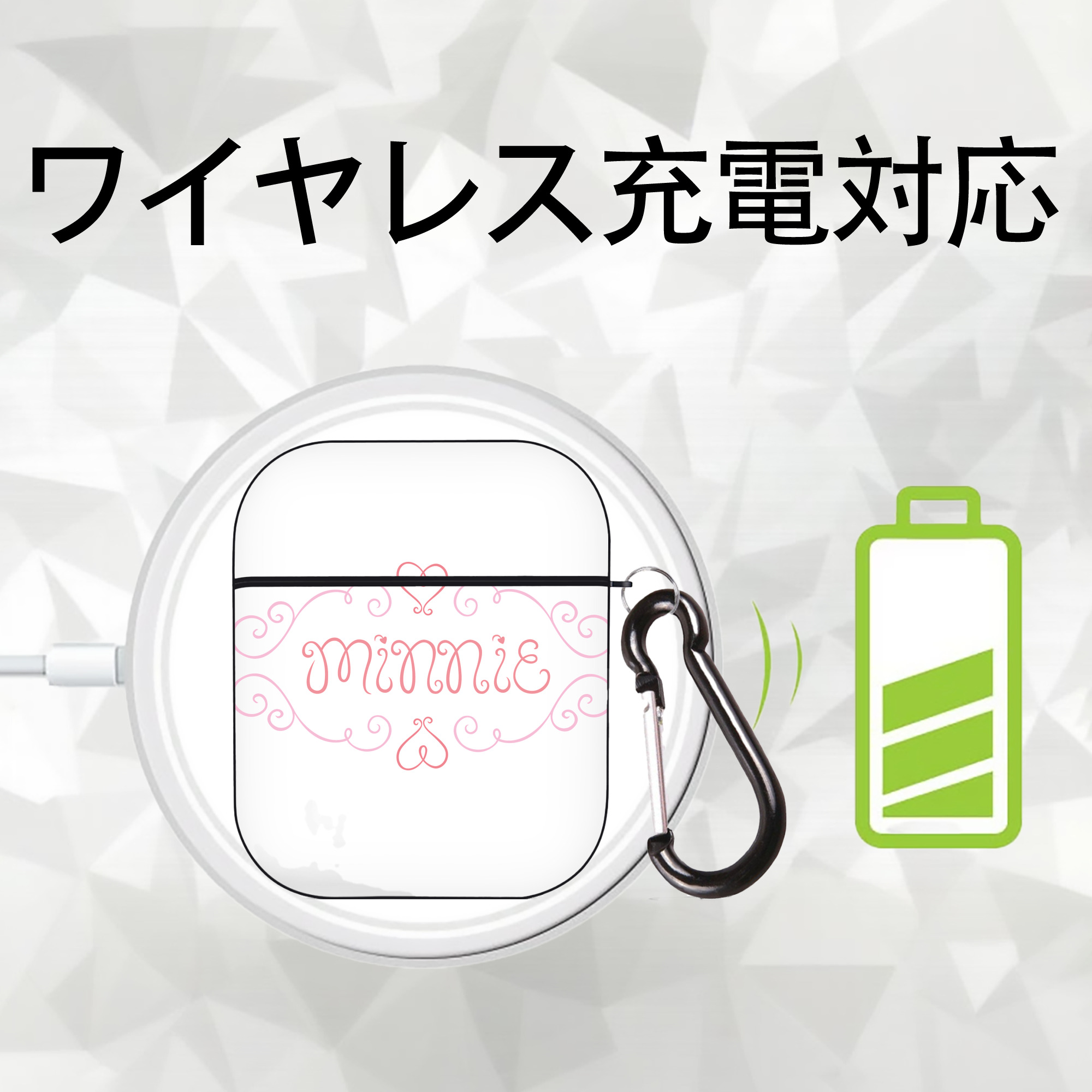ミッキーマウス Mickey Mouse AirPods 第2世代保護ケース ハードシェル ブラック 耐衝撃・防指紋・カラビナ付き