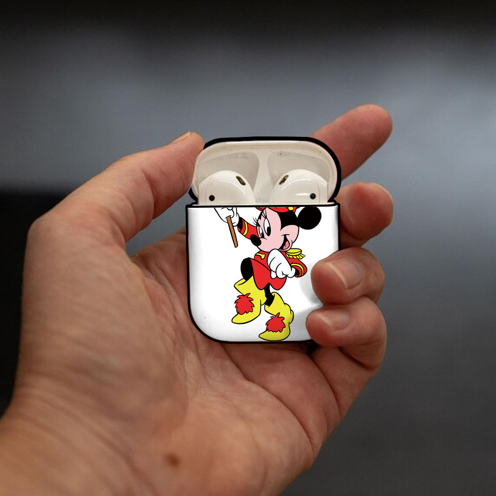 ミッキーマウス Mickey Mouse AirPods 第2世代保護ケース ハードシェル ブラック 耐衝撃・防指紋・カラビナ付き