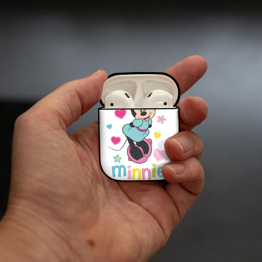 ミッキーマウス Mickey Mouse AirPods 第2世代保護ケース ハードシェル ブラック 耐衝撃・防指紋・カラビナ付き