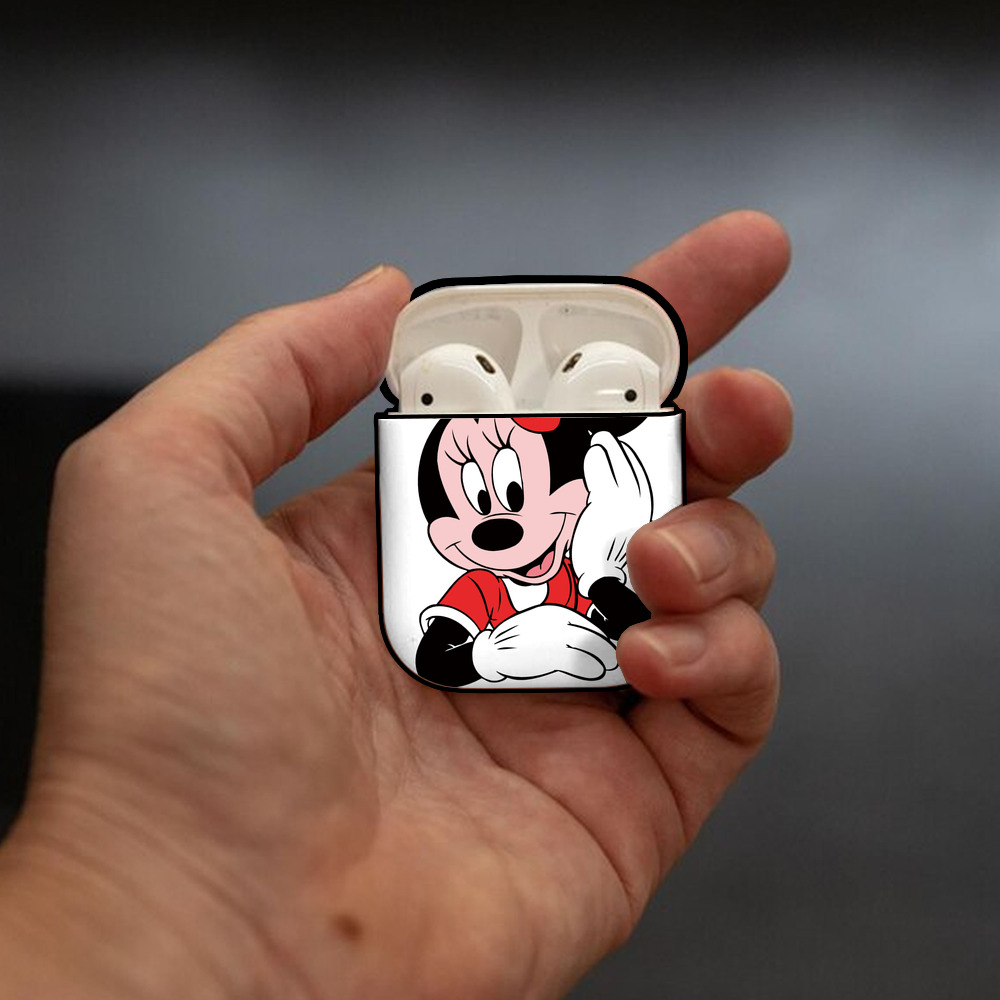 ミッキーマウス Mickey Mouse AirPods 第2世代保護ケース ハードシェル ブラック 耐衝撃・防指紋・カラビナ付き