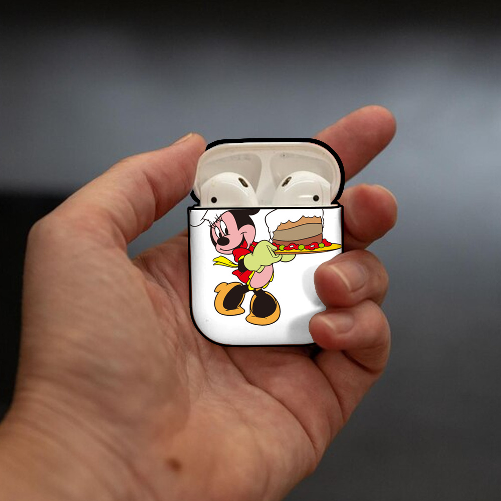 ミッキーマウス Mickey Mouse AirPods 第2世代保護ケース ハードシェル ブラック 耐衝撃・防指紋・カラビナ付き
