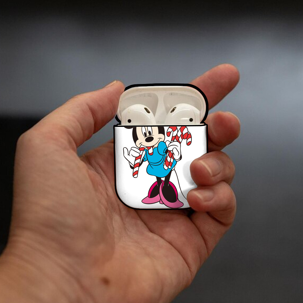 ミッキーマウス Mickey Mouse AirPods 第2世代保護ケース ハードシェル ブラック 耐衝撃・防指紋・カラビナ付き