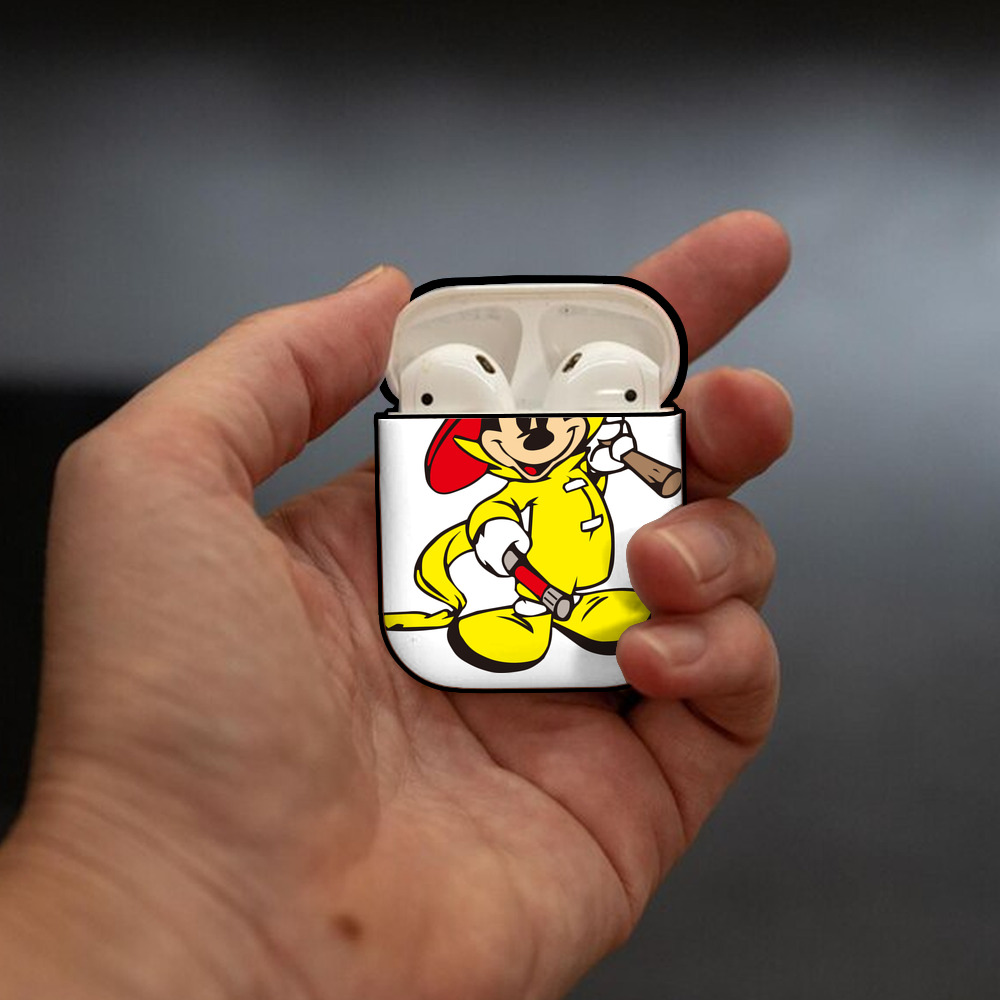 ミッキーマウス Mickey Mouse AirPods 第2世代保護ケース ハードシェル ブラック 耐衝撃・防指紋・カラビナ付き