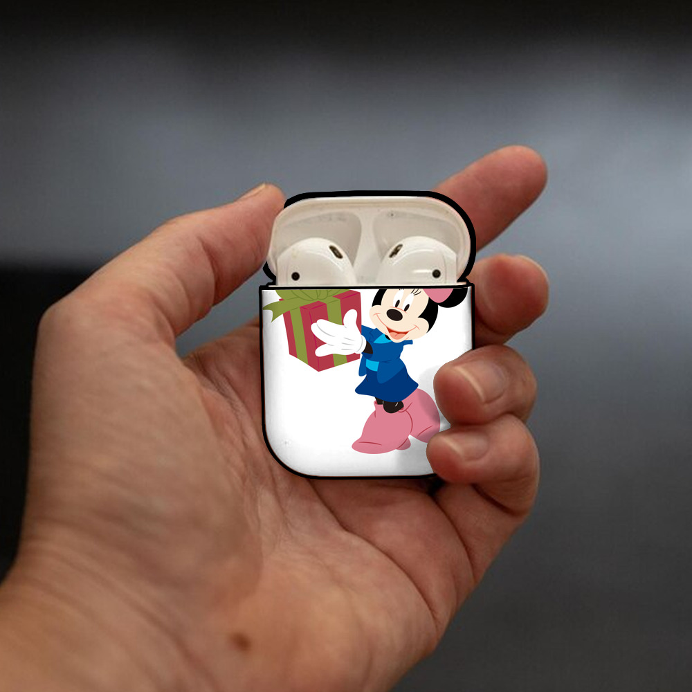 ミッキーマウス Mickey Mouse AirPods 第2世代保護ケース ハードシェル ブラック 耐衝撃・防指紋・カラビナ付き