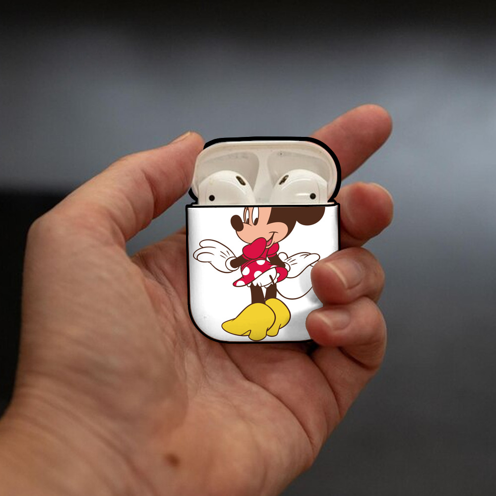 ミッキーマウス Mickey Mouse AirPods 第2世代保護ケース ハードシェル ブラック 耐衝撃・防指紋・カラビナ付き