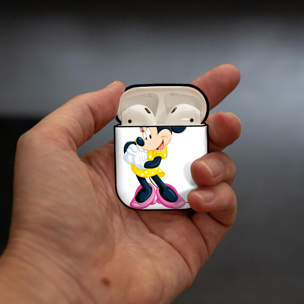 ミッキーマウス Mickey Mouse AirPods 第2世代保護ケース ハードシェル ブラック 耐衝撃・防指紋・カラビナ付き