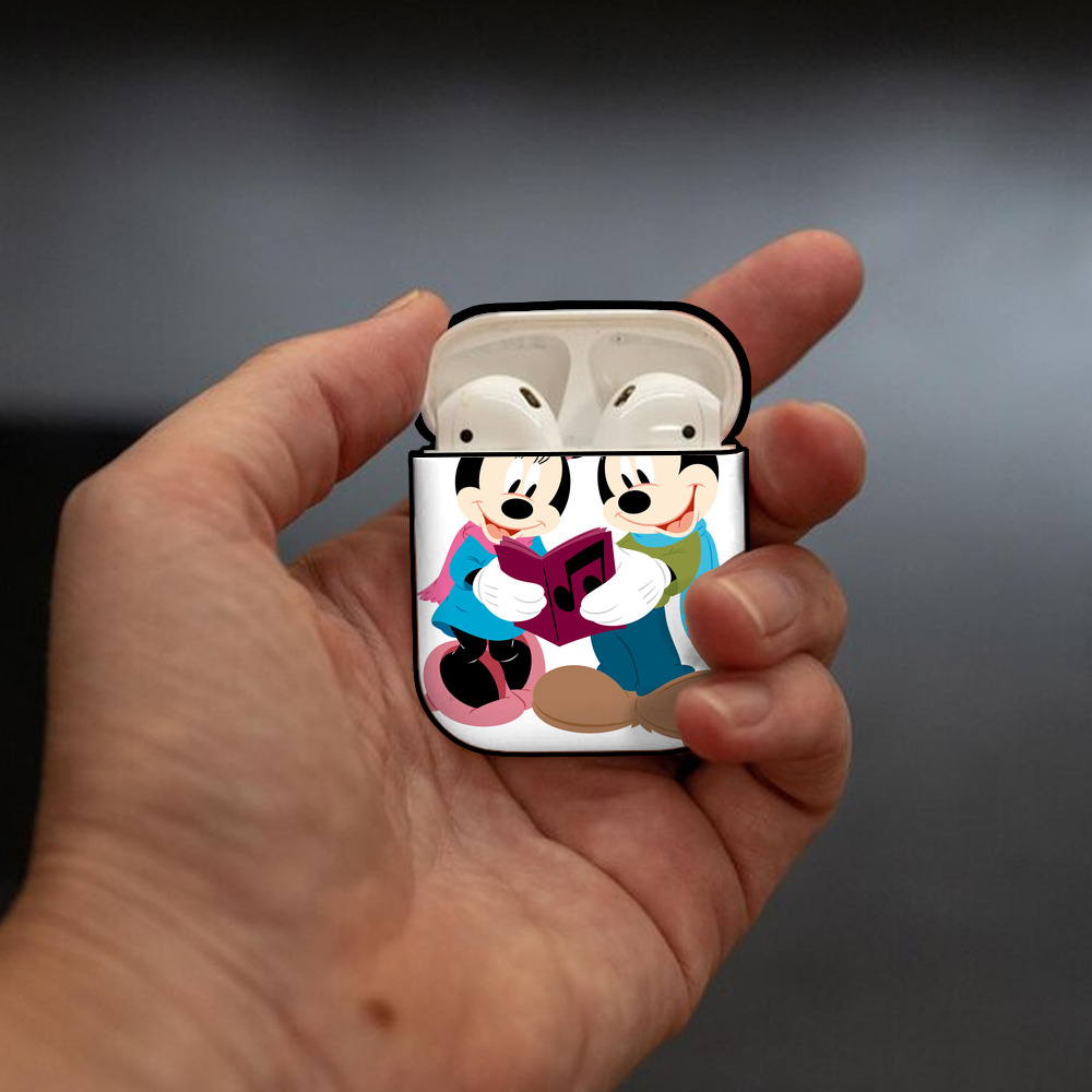 ミッキーマウス Mickey Mouse AirPods 第2世代保護ケース ハードシェル ブラック 耐衝撃・防指紋・カラビナ付き