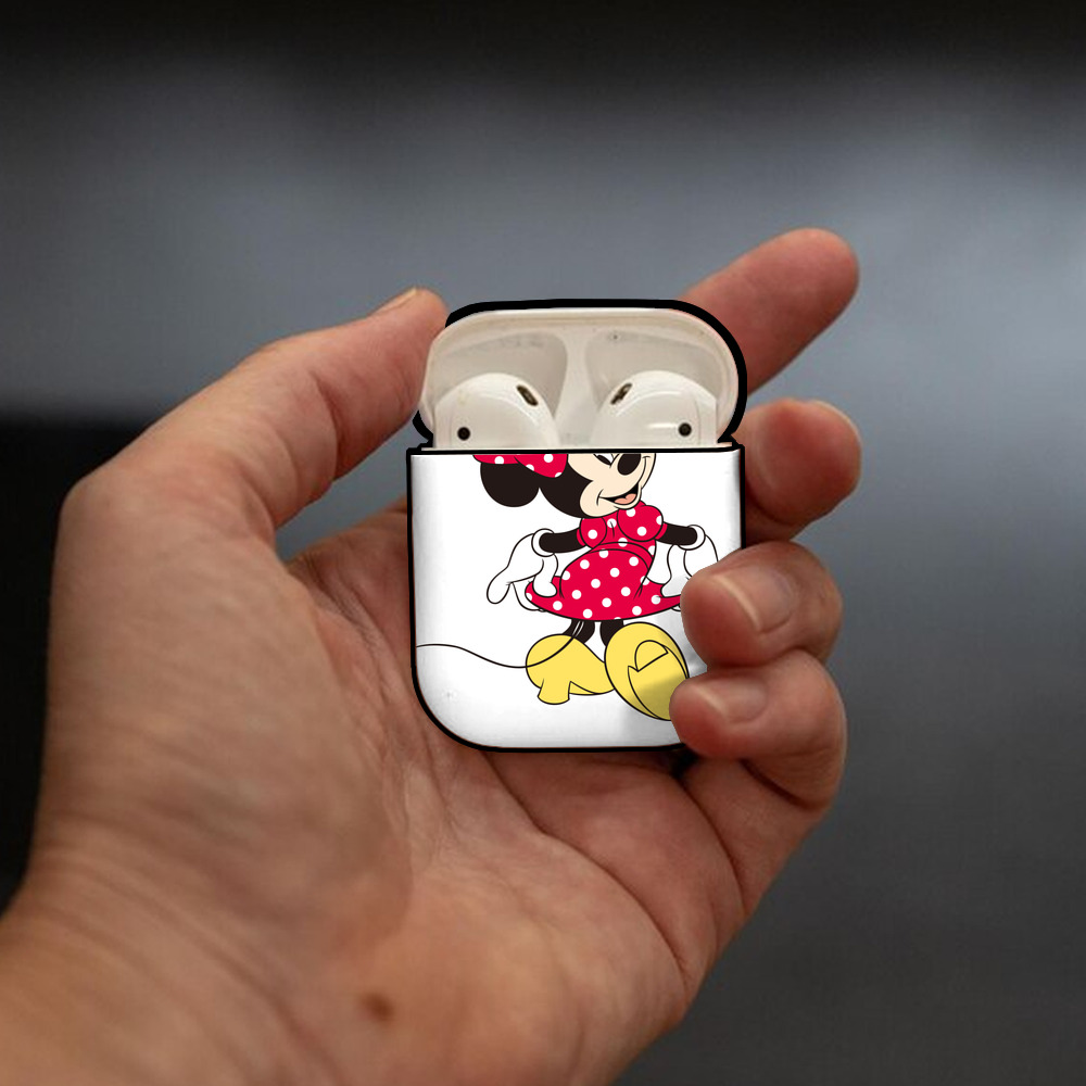 ミッキーマウス Mickey Mouse AirPods 第2世代保護ケース ハードシェル ブラック 耐衝撃・防指紋・カラビナ付き