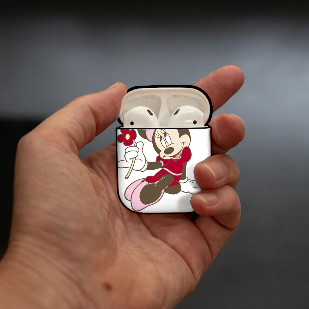 ミッキーマウス Mickey Mouse AirPods 第2世代保護ケース ハードシェル ブラック 耐衝撃・防指紋・カラビナ付き