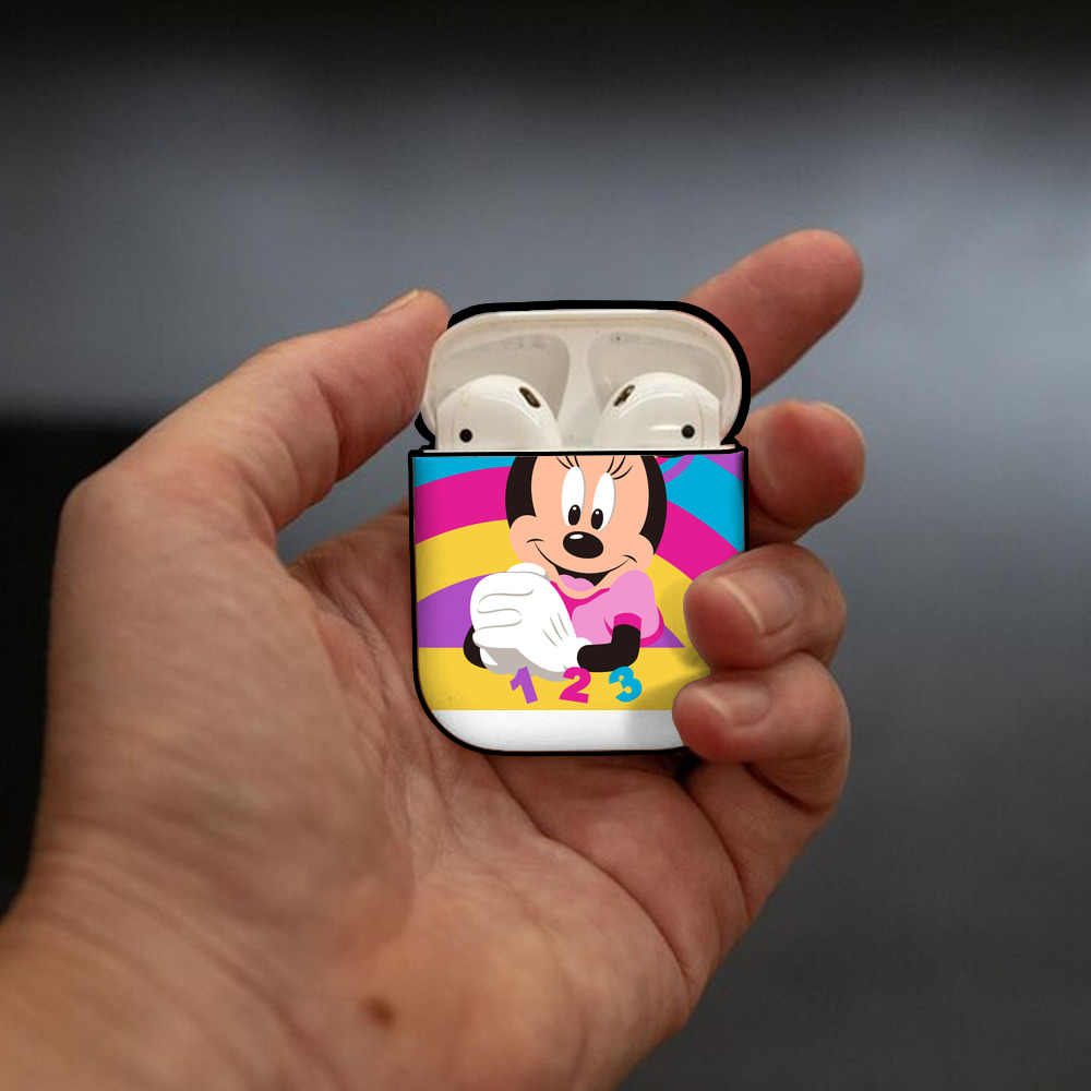 ミッキーマウス Mickey Mouse AirPods 第2世代保護ケース ハードシェル ブラック 耐衝撃・防指紋・カラビナ付き