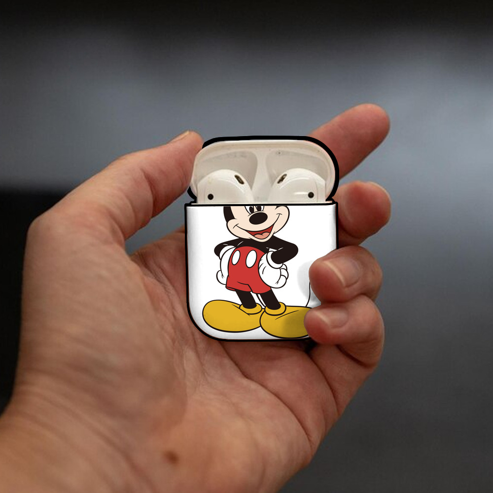 ミッキーマウス Mickey Mouse AirPods 第2世代保護ケース ハードシェル ブラック 耐衝撃・防指紋・カラビナ付き