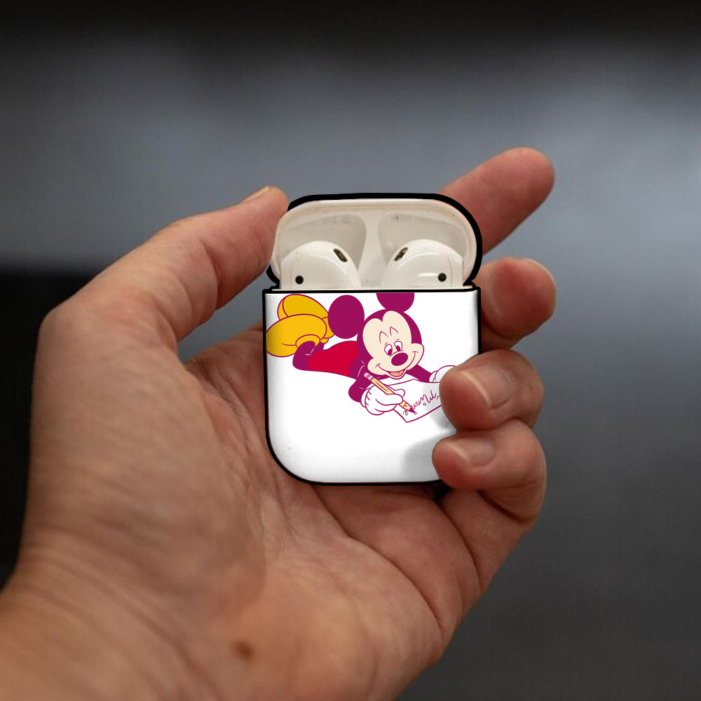 ミッキーマウス Mickey Mouse AirPods 第2世代保護ケース ハードシェル ブラック 耐衝撃・防指紋・カラビナ付き