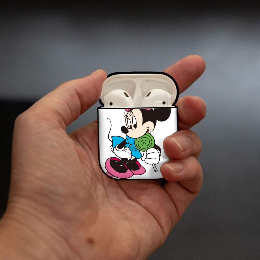 ミッキーマウス Mickey Mouse AirPods 第2世代保護ケース ハードシェル ブラック 耐衝撃・防指紋・カラビナ付き