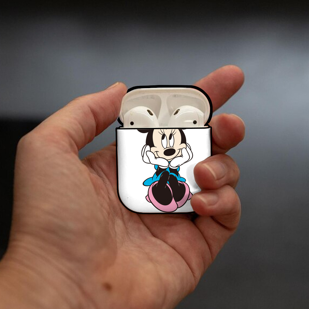 ミッキーマウス Mickey Mouse AirPods 第2世代保護ケース ハードシェル ブラック 耐衝撃・防指紋・カラビナ付き