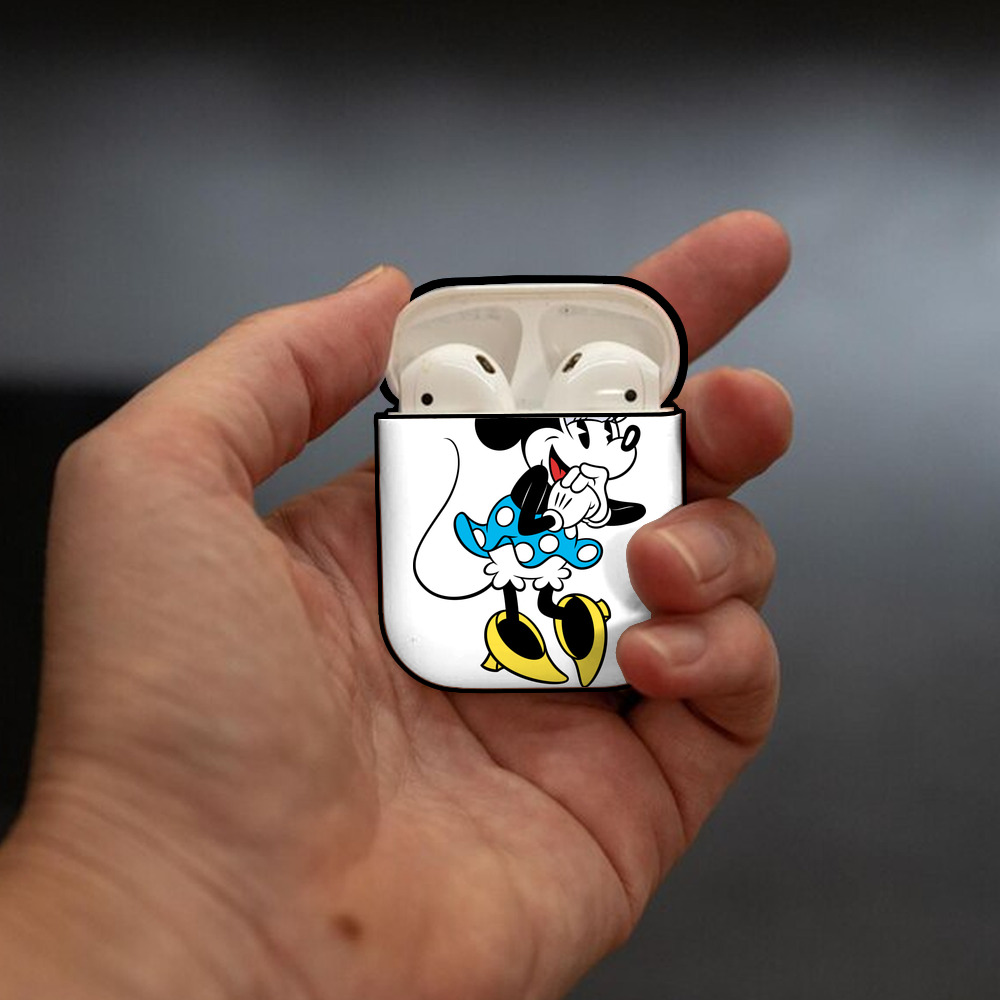 ミッキーマウス Mickey Mouse AirPods 第2世代保護ケース ハードシェル ブラック 耐衝撃・防指紋・カラビナ付き