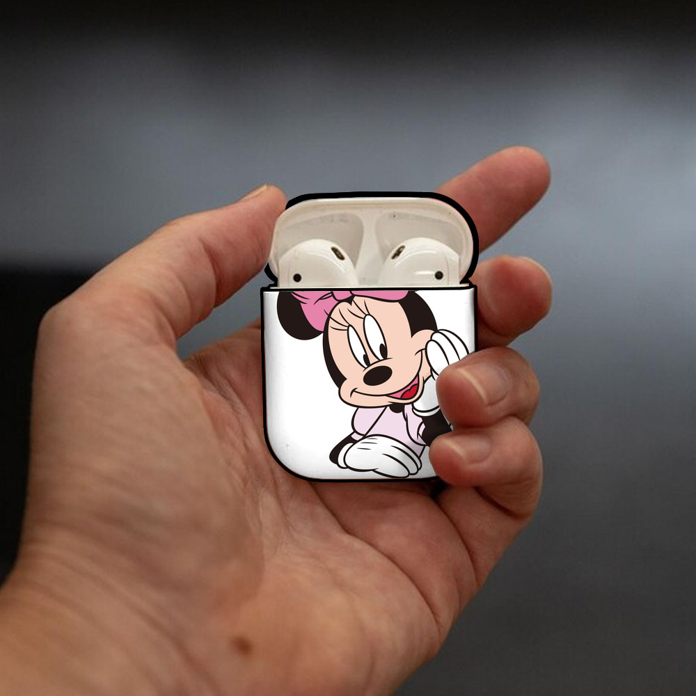 ミッキーマウス Mickey Mouse AirPods 第2世代保護ケース ハードシェル ブラック 耐衝撃・防指紋・カラビナ付き