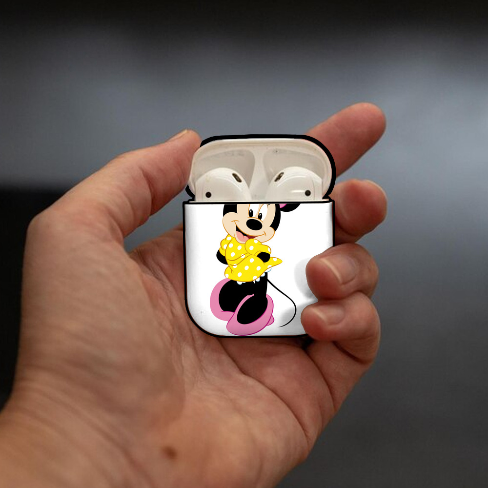 ミッキーマウス Mickey Mouse AirPods 第2世代保護ケース ハードシェル ブラック 耐衝撃・防指紋・カラビナ付き