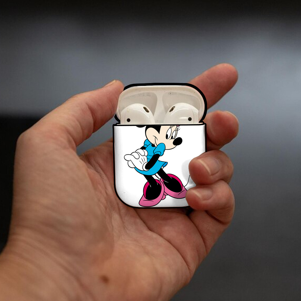 ミッキーマウス Mickey Mouse AirPods 第2世代保護ケース ハードシェル ブラック 耐衝撃・防指紋・カラビナ付き