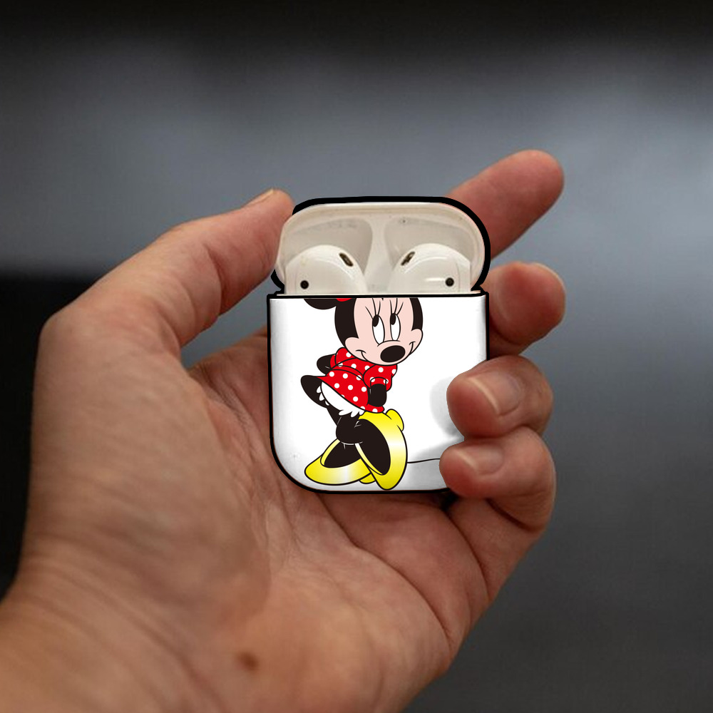ミッキーマウス Mickey Mouse AirPods 第2世代保護ケース ハードシェル ブラック 耐衝撃・防指紋・カラビナ付き