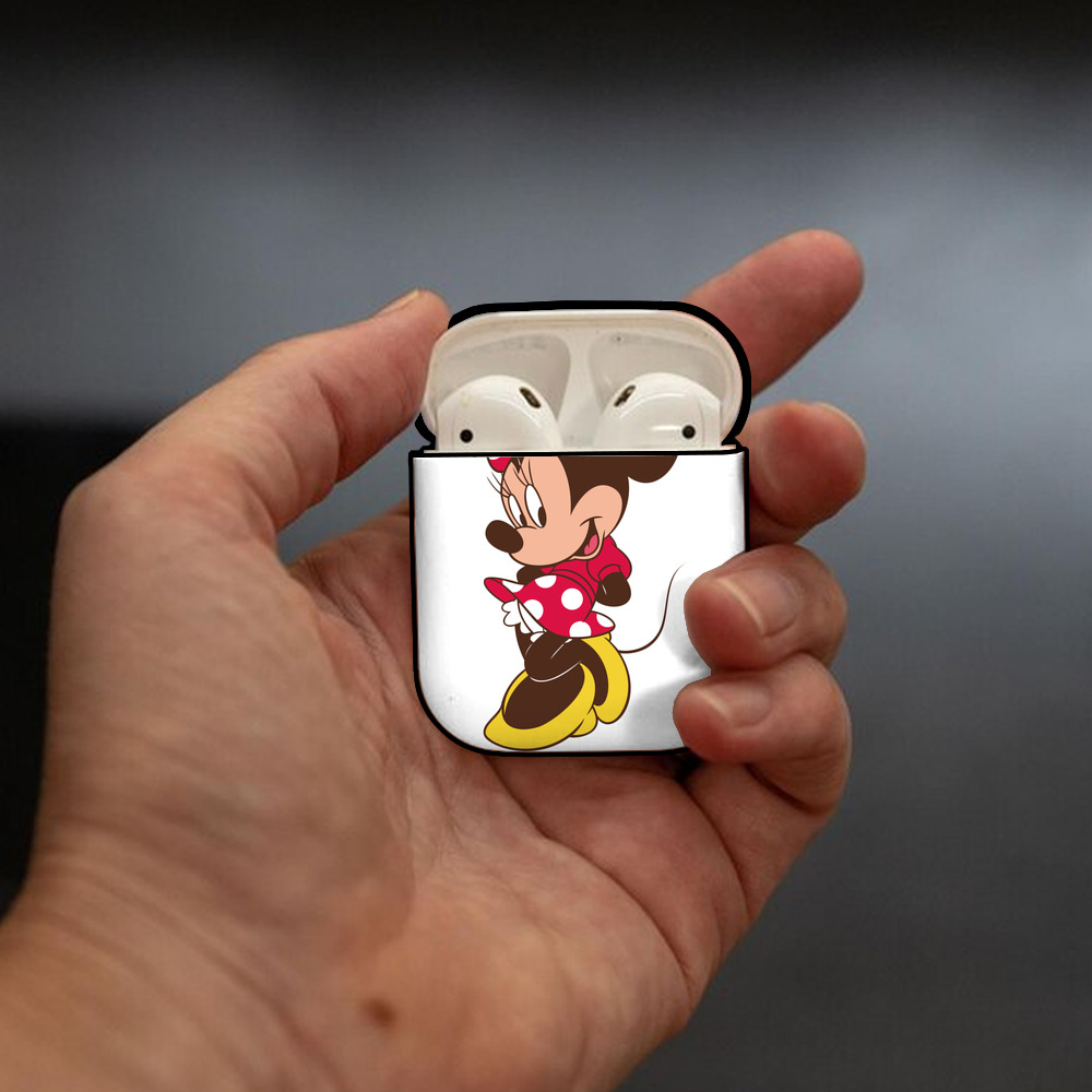 ミッキーマウス Mickey Mouse AirPods 第2世代保護ケース ハードシェル ブラック 耐衝撃・防指紋・カラビナ付き