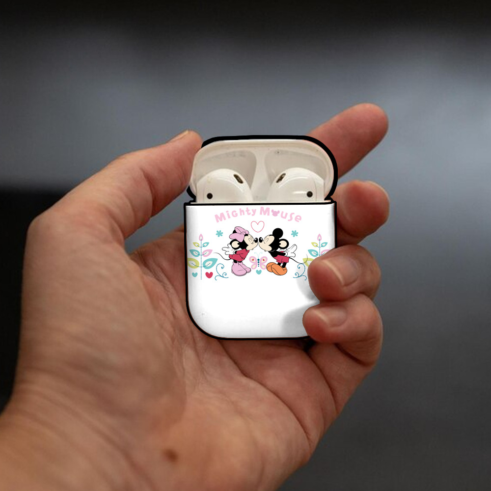 ミッキーマウス Mickey Mouse AirPods 第2世代保護ケース ハードシェル ブラック 耐衝撃・防指紋・カラビナ付き