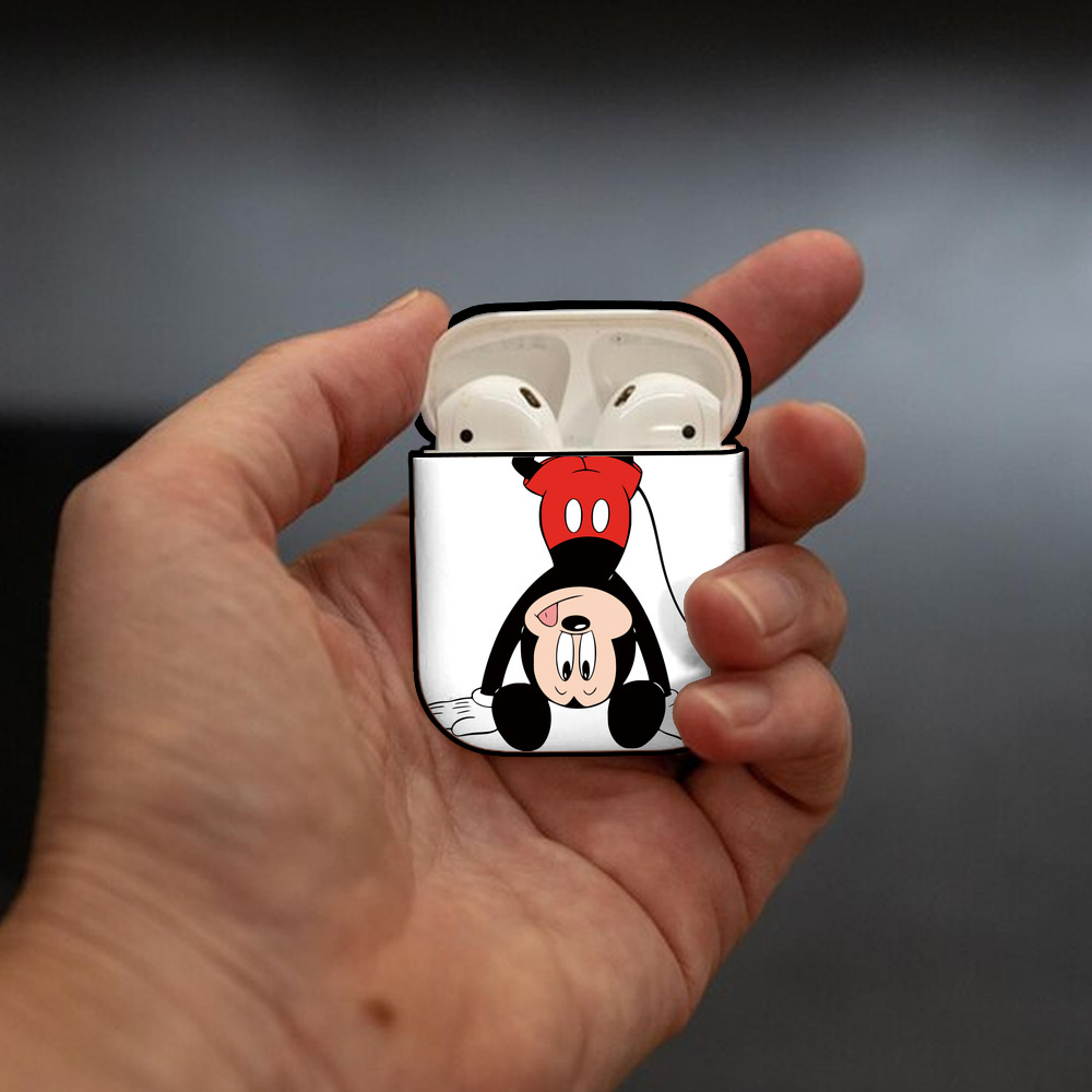 ミッキーマウス Mickey Mouse AirPods 第2世代保護ケース ハードシェル ブラック 耐衝撃・防指紋・カラビナ付き
