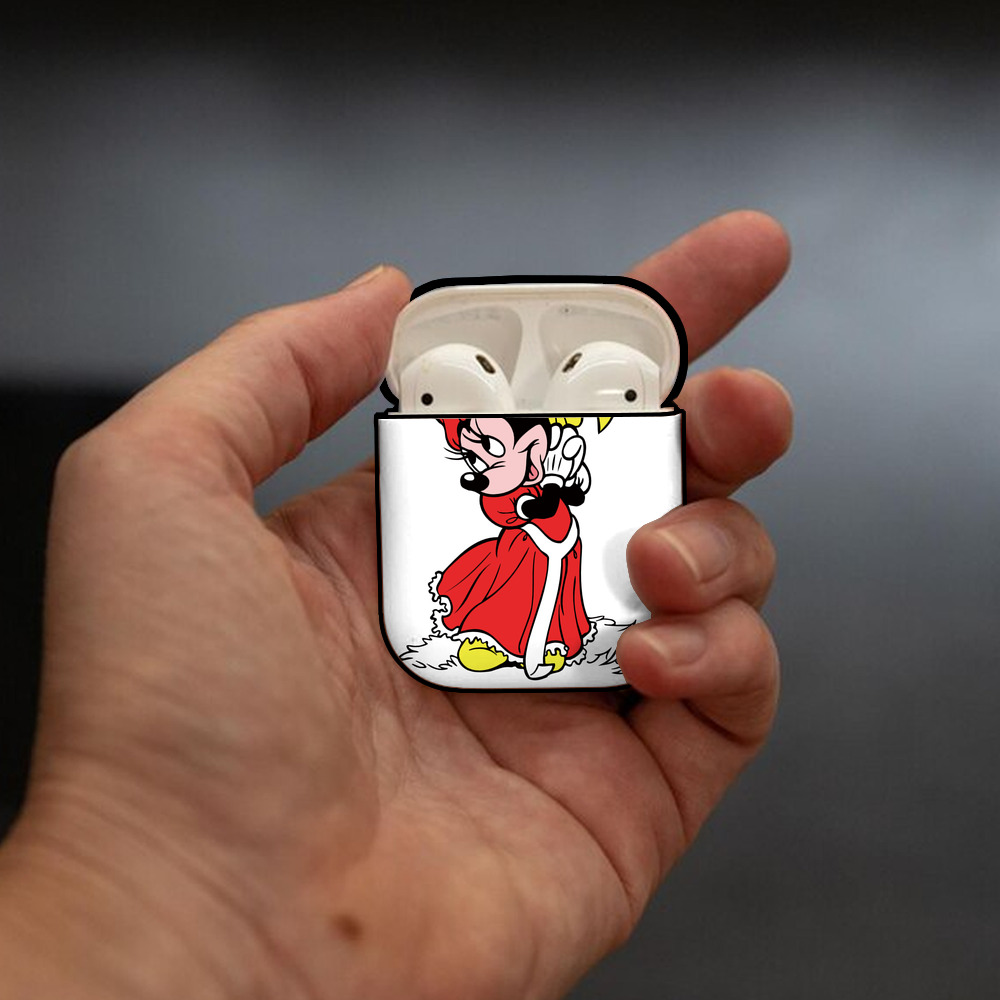 ミッキーマウス Mickey Mouse AirPods 第2世代保護ケース ハードシェル ブラック 耐衝撃・防指紋・カラビナ付き