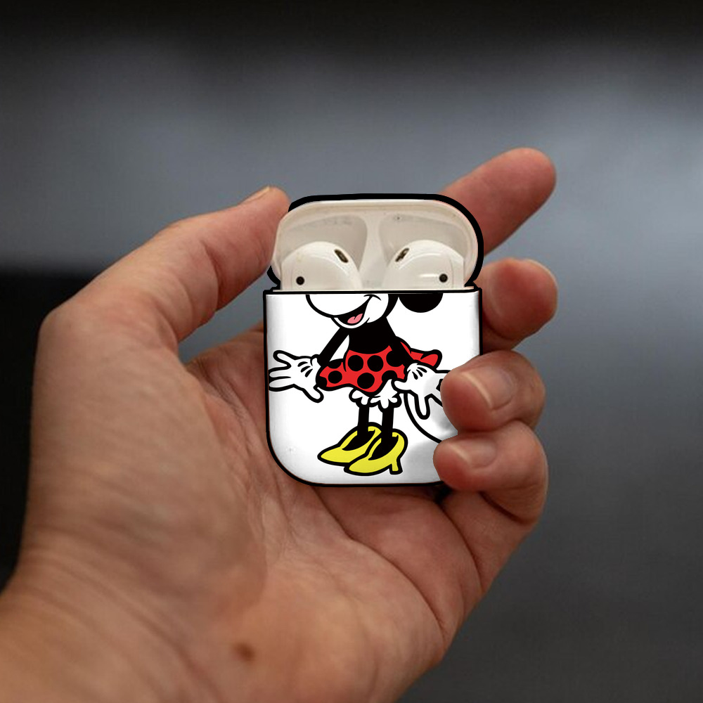 ミッキーマウス Mickey Mouse AirPods 第2世代保護ケース ハードシェル ブラック 耐衝撃・防指紋・カラビナ付き