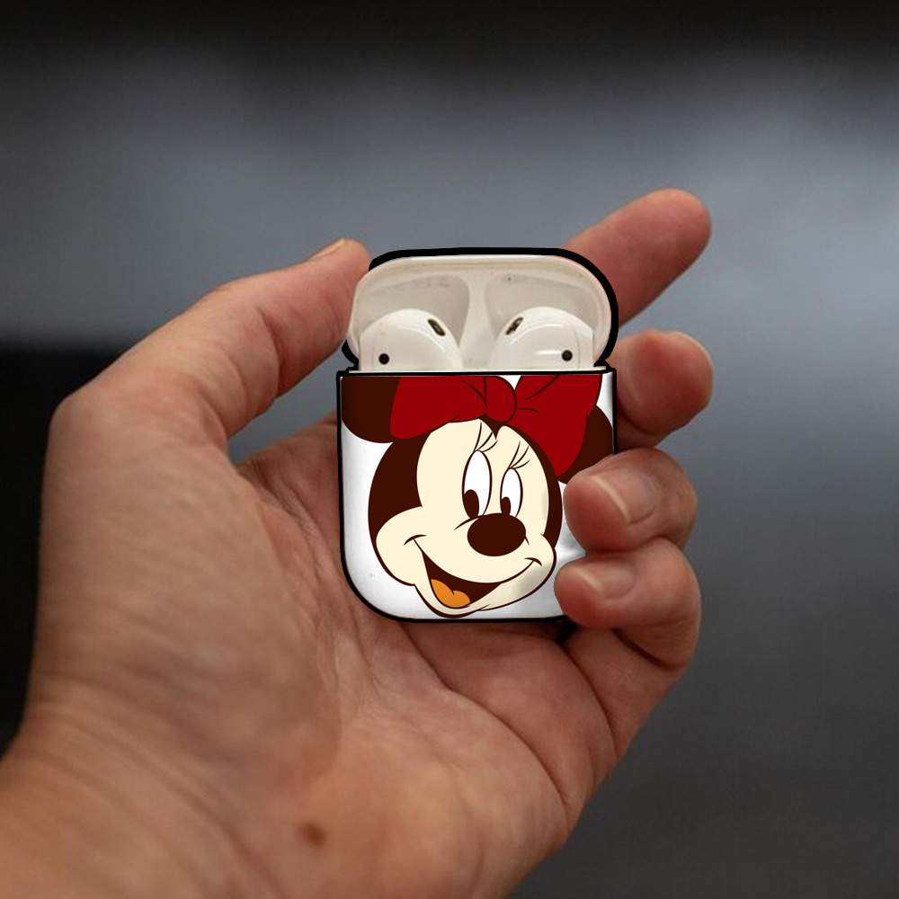 ミッキーマウス Mickey Mouse AirPods 第2世代保護ケース ハードシェル ブラック 耐衝撃・防指紋・カラビナ付き