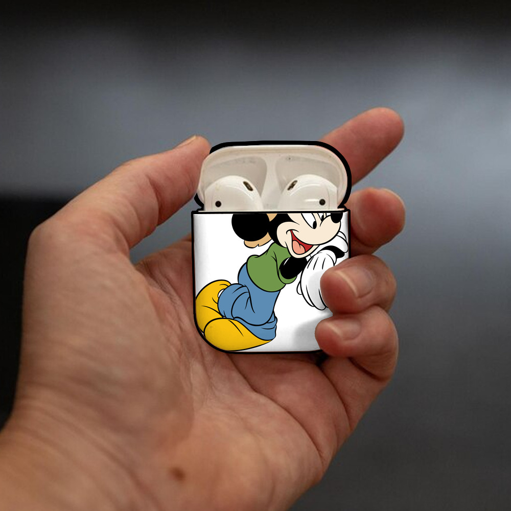 ミッキーマウス Mickey Mouse AirPods 第2世代保護ケース ハードシェル ブラック 耐衝撃・防指紋・カラビナ付き