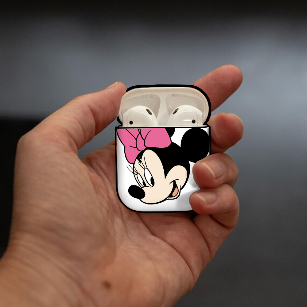 ミッキーマウス Mickey Mouse AirPods 第2世代保護ケース ハードシェル ブラック 耐衝撃・防指紋・カラビナ付き