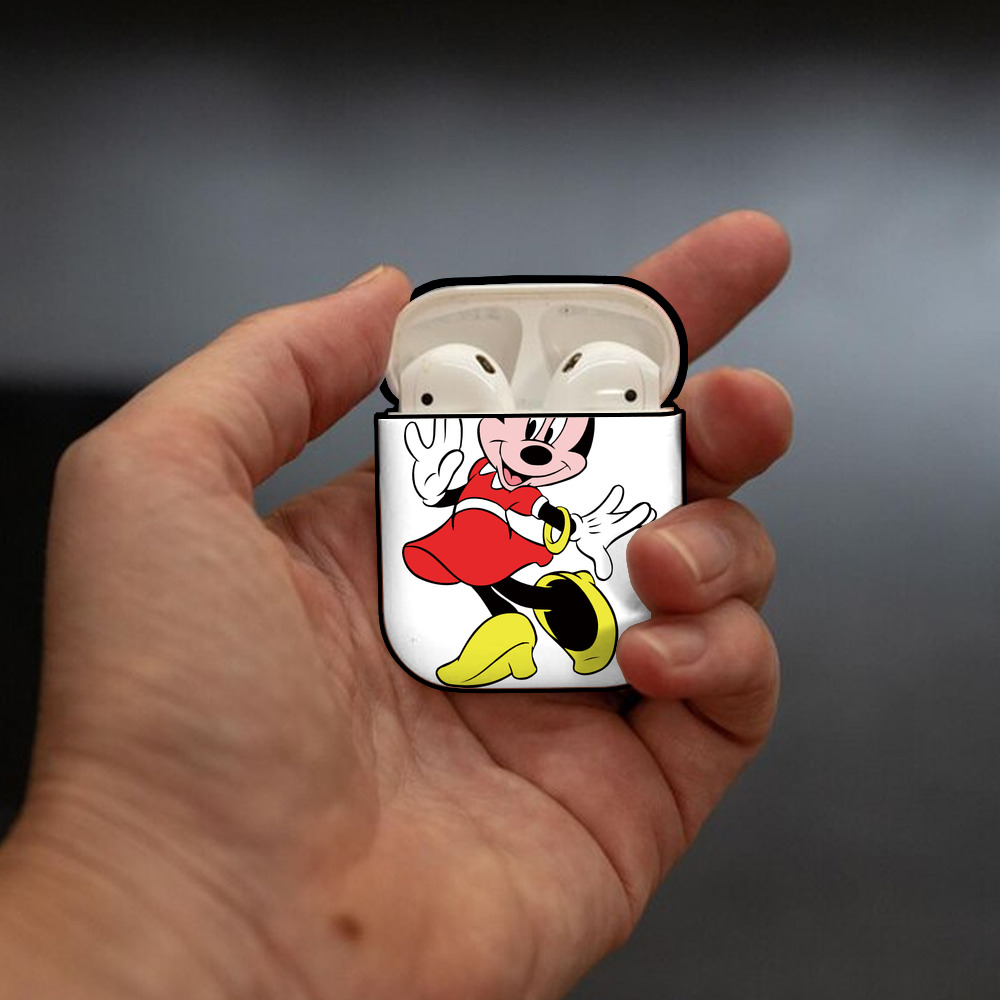 ミッキーマウス Mickey Mouse AirPods 第2世代保護ケース ハードシェル ブラック 耐衝撃・防指紋・カラビナ付き